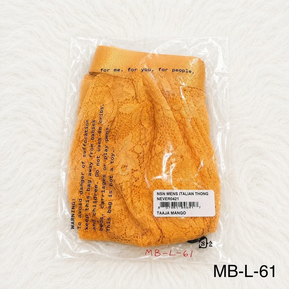 COSABELLA Never Say Never Men's Italian Thong Taaja Mango / Size L - NWT